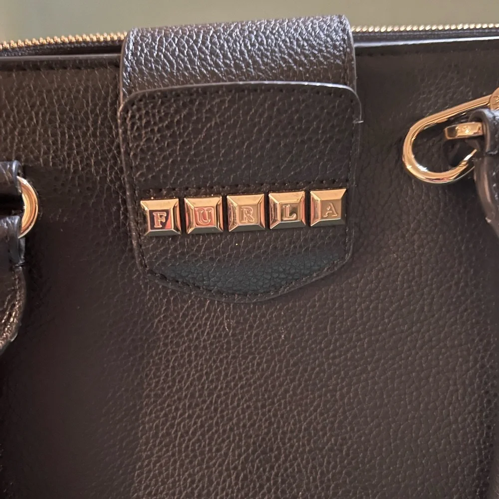 Furla Studded Leather Satchel - Picture 3 of 9